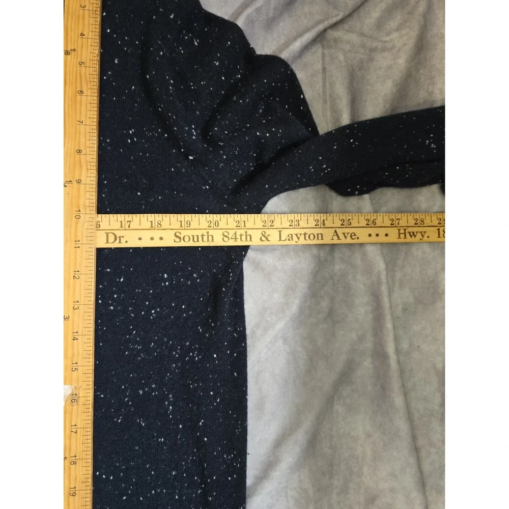 EVERLANE The Cashmere Crew Sweater DARK NAVY DONEGAL size L
